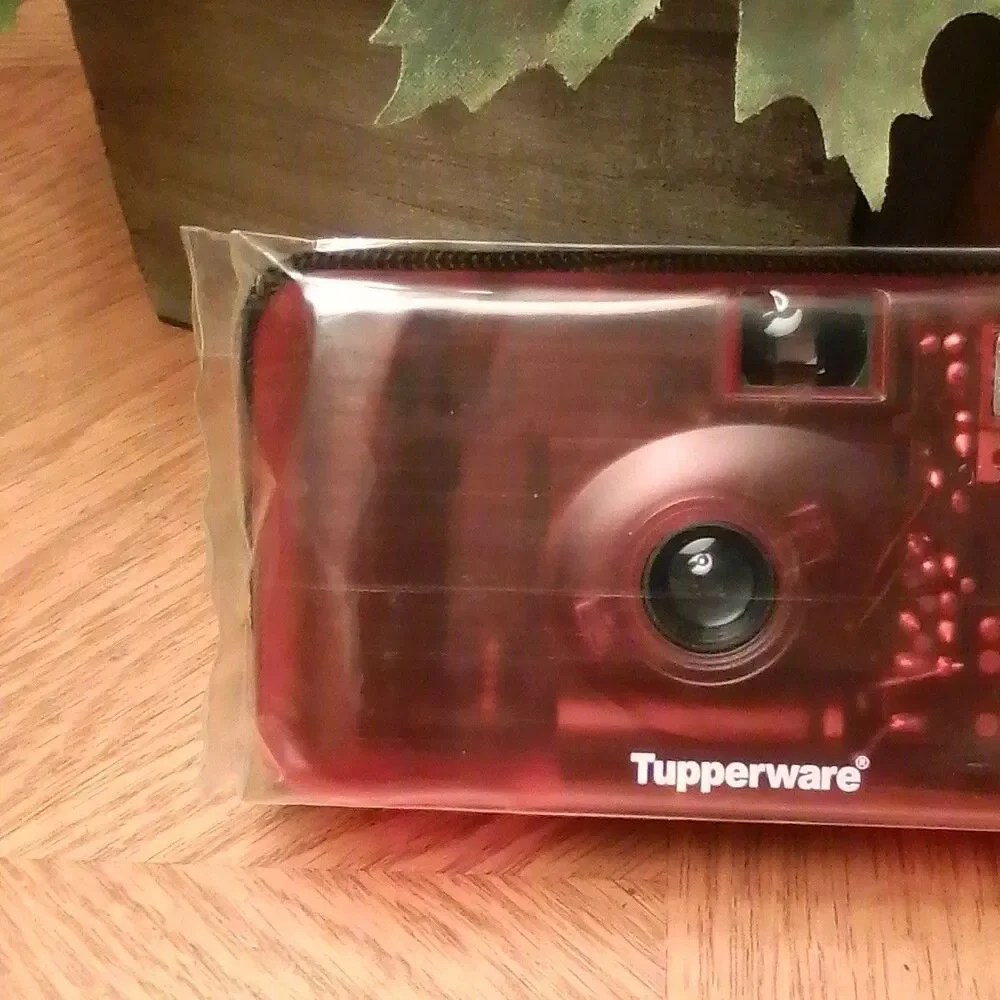 Vintage Tupperware 35mm Film Camera Sheer Red Acrylic Point Shoot Lomo Very Rare